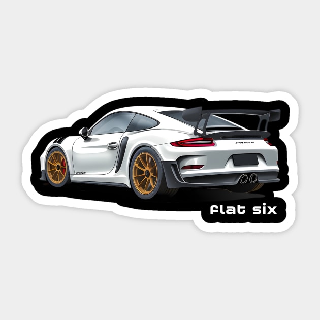 Flat Six Sticker by Garage Buds